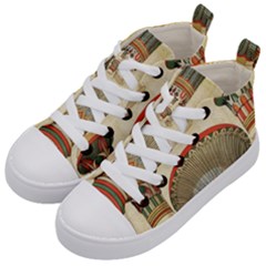 Egyptian Architecture Column Kids  Mid-top Canvas Sneakers by Sapixe