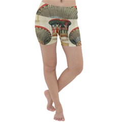 Egyptian Architecture Column Lightweight Velour Yoga Shorts by Sapixe