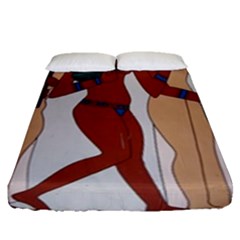 Egypt Fresco Mural Decoration Fitted Sheet (queen Size) by Sapixe