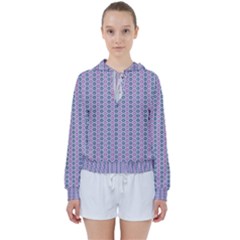 Pattern Star Flower Backround Women s Tie Up Sweat by HermanTelo