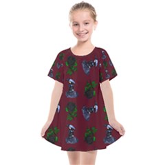 Gothic Girl Rose Red Pattern Kids  Smock Dress by snowwhitegirl