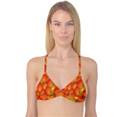 Pattern Texture Leaf Reversible Tri Bikini Top by HermanTelo