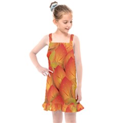 Pattern Texture Leaf Kids  Overall Dress by HermanTelo