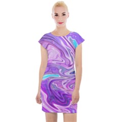 Pattern Texture Art Rainbow Cap Sleeve Bodycon Dress by HermanTelo