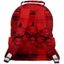 Awesome Creepy Skull With Crowm In Red Colors Rounded Multi Pocket Backpack View3