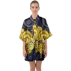 Retro Color Style Quarter Sleeve Kimono Robe by HermanTelo