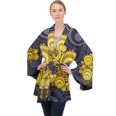 Retro Color Style Velvet Kimono Robe by HermanTelo