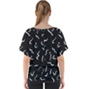 Scribbles Lines Painting V-Neck Dolman Drape Top View2