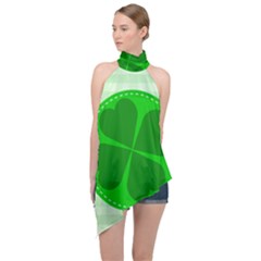 Shamrock Luck Day Halter Asymmetric Satin Top by HermanTelo