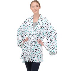 Seamless Texture Fill Polka Dots Velvet Kimono Robe by HermanTelo