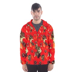 Columbus Commons Red Tulips Men s Hooded Windbreaker by Riverwoman