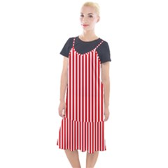 Diamond Red Red White Stripe Skinny Camis Fishtail Dress by thomaslake