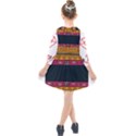 Diamond Red Black Pink Orange African Print Kids  Quarter Sleeve Shirt Dress View2