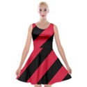 Red Black Stripes Velvet Skater Dress View1