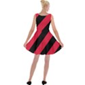 Red Black Stripes Velvet Skater Dress View2