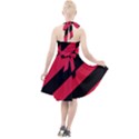 Red Black Stripes Halter Party Swing Dress  View2