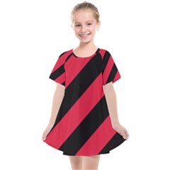 Red Black Stripes Kids  Smock Dress by thomaslake