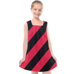 Red Black Stripes Kids  Cross Back Dress by thomaslake