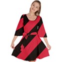 Red Black Stripes Velour Kimono Dress View1