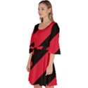 Red Black Stripes Velour Kimono Dress View2