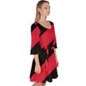 Red Black Stripes Velour Kimono Dress View3