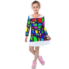 Mosaic Kids  Long Sleeve Velvet Dress by thomaslake