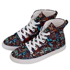 Stained Glass Mosaic Abstract Women s Hi-top Skate Sneakers by Sapixe