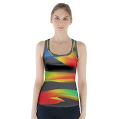 Colorful Background Racer Back Sports Top by Sapixe