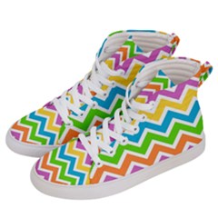 Chevron Pattern Design Texture Women s Hi-top Skate Sneakers by Sapixe