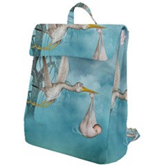 Cute Baby Is Coming With Stork Flap Top Backpack by FantasyWorld7