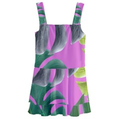 Tropical Greens Pink Leaf Kids  Layered Skirt Swimsuit by HermanTelo