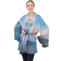 Wave Background Velvet Kimono Robe by HermanTelo