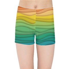 Waves Texture Kids  Sports Shorts by HermanTelo