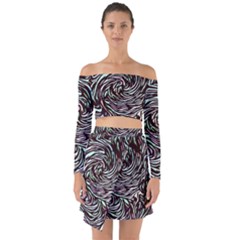 Stained Glass Off Shoulder Top With Skirt Set by Mariart