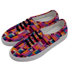 Abstract Background Geometry Blocks Men s Classic Low Top Sneakers by Bajindul