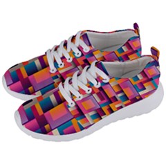 Abstract Background Geometry Blocks Men s Lightweight Sports Shoes by Bajindul