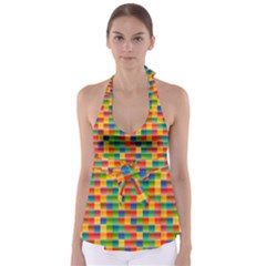 Background Colorful Abstract Babydoll Tankini Top by Bajindul