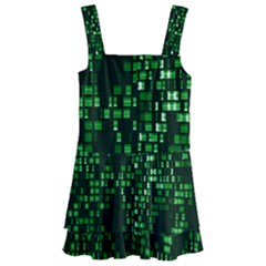 Abstract Plaid Green Kids  Layered Skirt Swimsuit by Bajindul