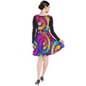 Abstract Background Spiral Colorful Plunge Pinafore Dress View2