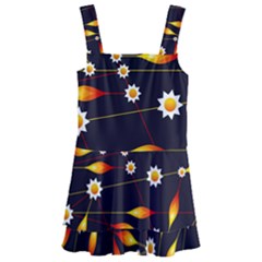 Flower Buds Floral Background Kids  Layered Skirt Swimsuit by Bajindul