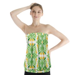 Green Pattern Retro Wallpaper Strapless Top by Bajindul