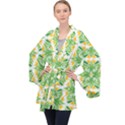 Green Pattern Retro Wallpaper Velvet Kimono Robe View1