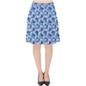 Blue Pattern Scrapbook Velvet High Waist Skirt View1