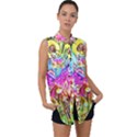 Music Abstract Sound Colorful Sleeveless Chiffon Button Shirt View1