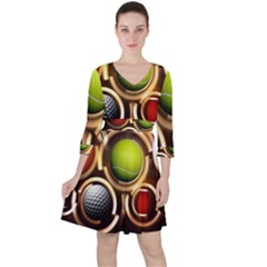 Sport Ball Tennis Golf Football Ruffle Dress by Bajindul