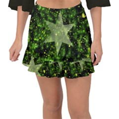 Star Blue Star Space Universe Fishtail Mini Chiffon Skirt by Bajindul