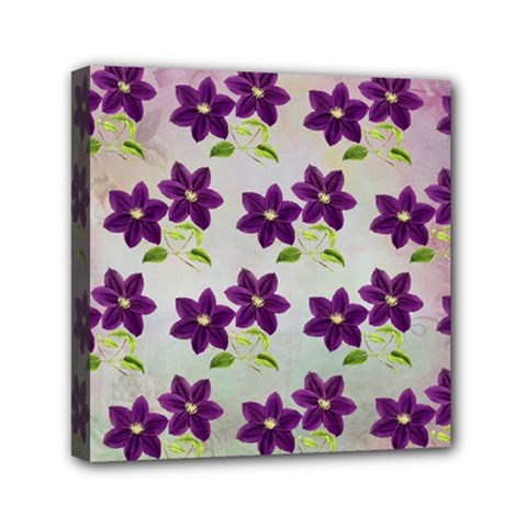 Purple Flower Mini Canvas 6  X 6  (stretched) by Bajindul