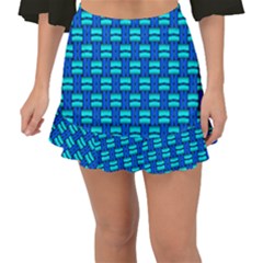 Pattern Graphic Background Image Blue Fishtail Mini Chiffon Skirt by Bajindul