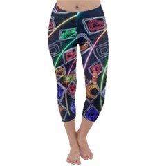 Dragon Lights Capri Winter Leggings  by Riverwoman