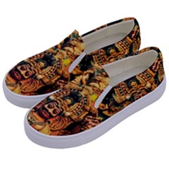 Sculpture Art Temple Tower Kids  Canvas Slip Ons by Pakrebo